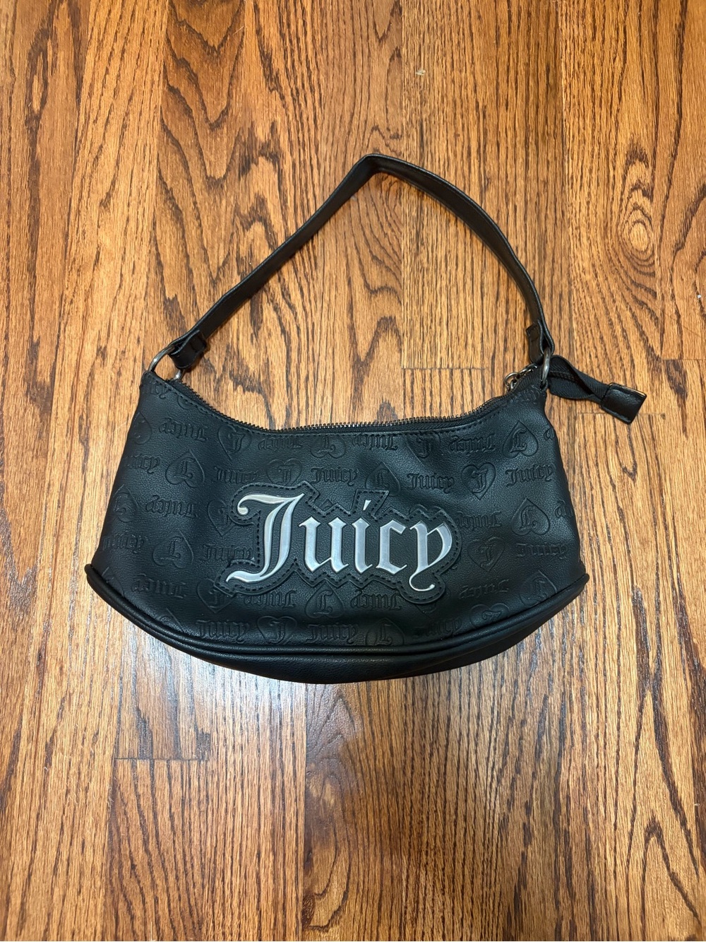 Juicy Couture Black Embossed Logo Shoulder Bag